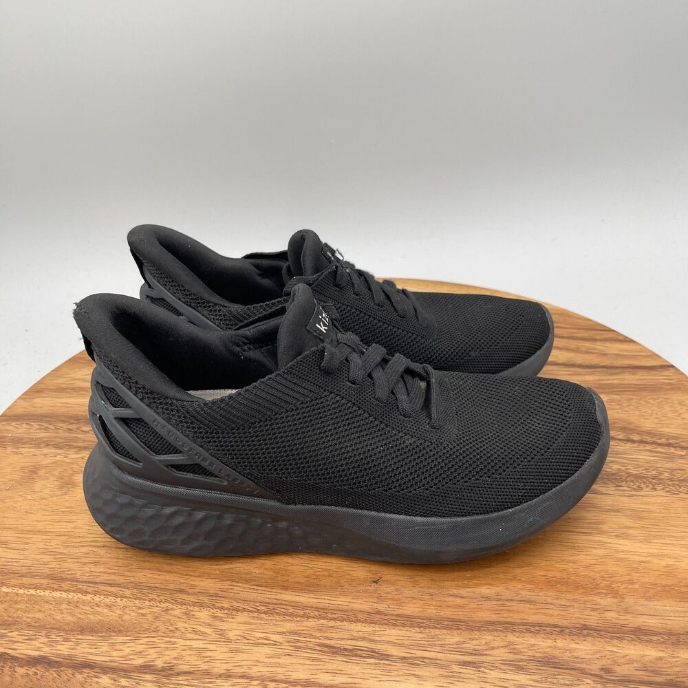 Kizik Athens Shoes Womens 7 Triple Black Casual Comfort Walking Handsfree Gym